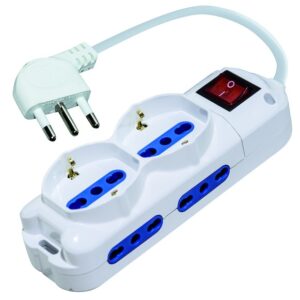 Multipresa 2 Shuko + 6 10-16A Interruttore Luminoso - immagine 1