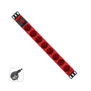 Barra PDU 8 prese Rosse + IL - immagine 1