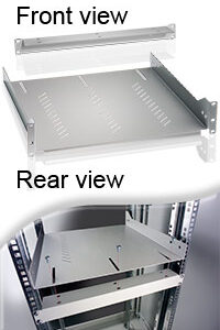 Ripiano 4 montanti 2U 19" x 80cm Grigio - immagine 1
